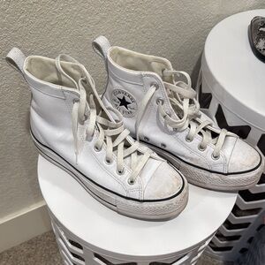Converse Leather White High-Top Sneakers